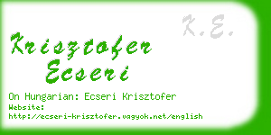 krisztofer ecseri business card